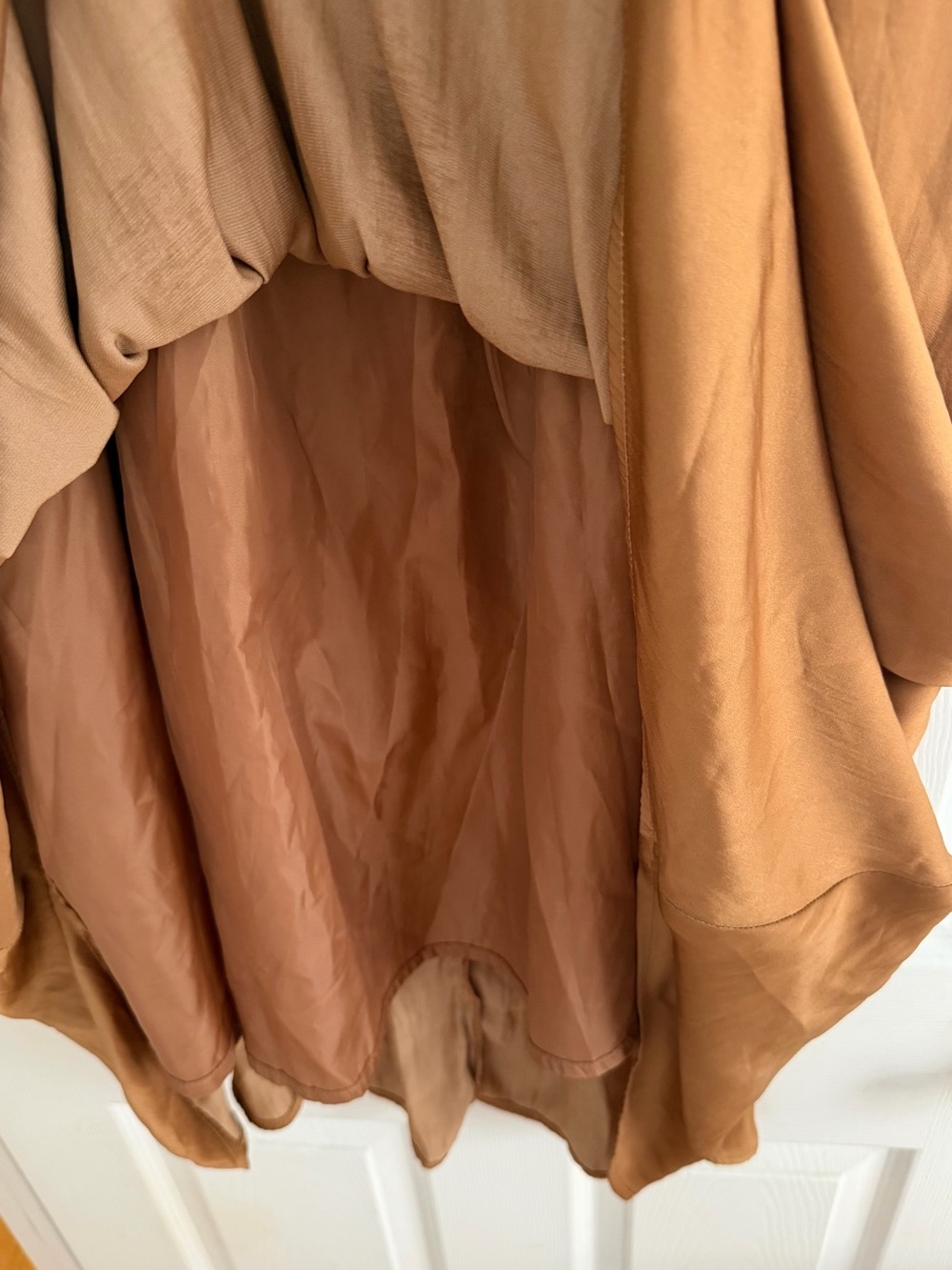 Chocol Raffine Japan High-Low Paperbag Waist Midi Skirt Brown Free Size F - Picture 3 of 9